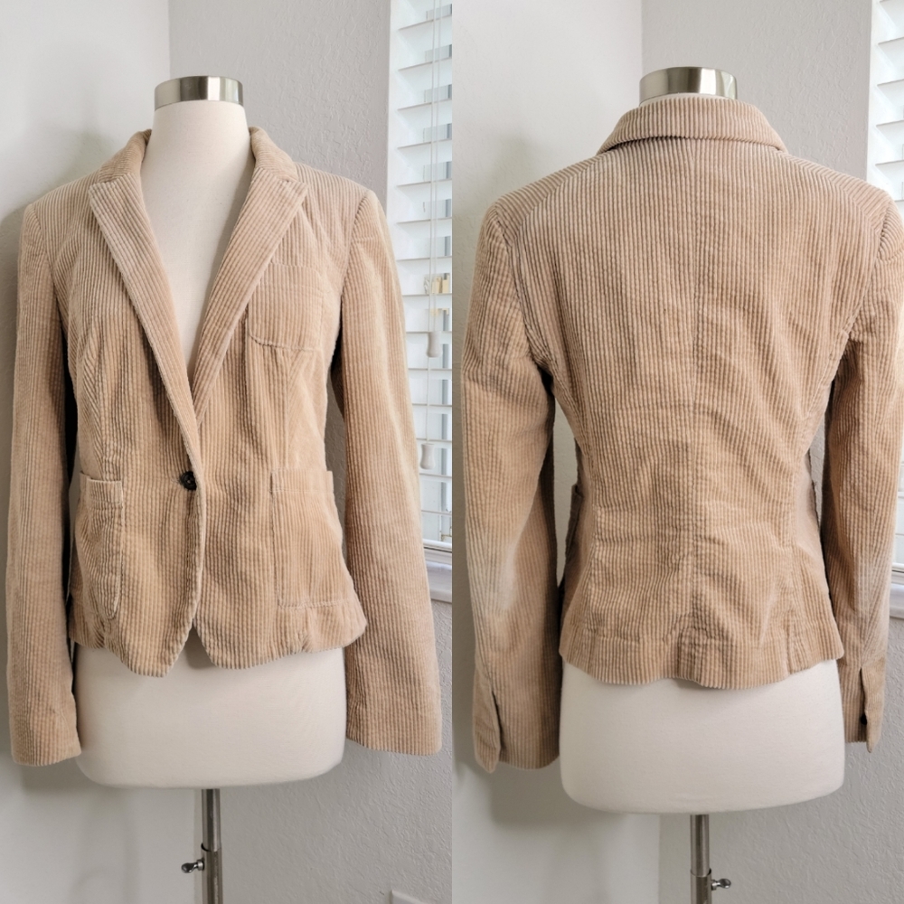 ANTHROPOLOGIE Daughters of the Liberation Corduroy Blazer Tan 4.